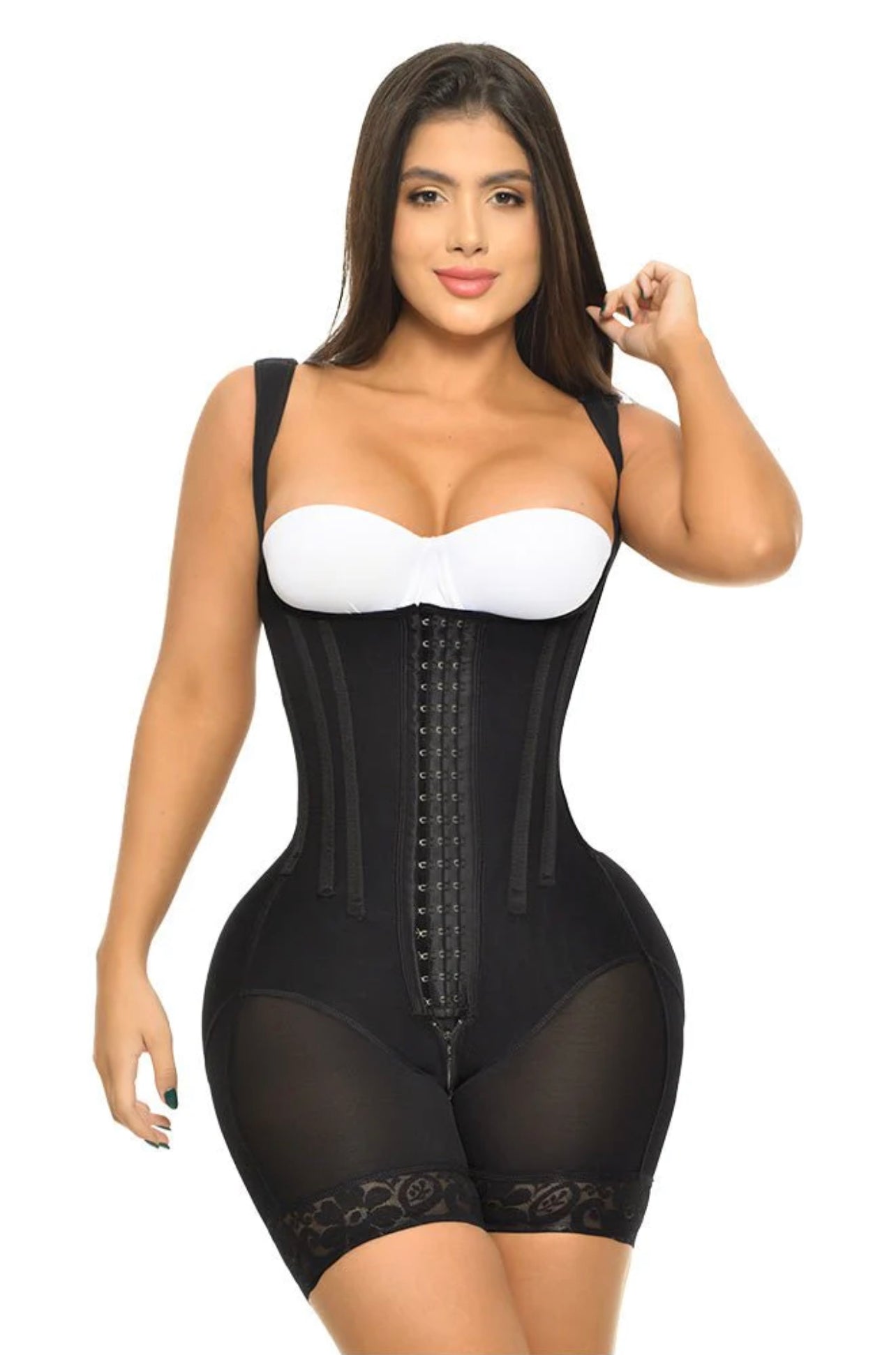 LIPOFAJA SHORT TIRANTE ANCHO DOBLE TALLA CON VARILLAS FRENTE Y ESPALDA REALCE BOOTYLICIOUS