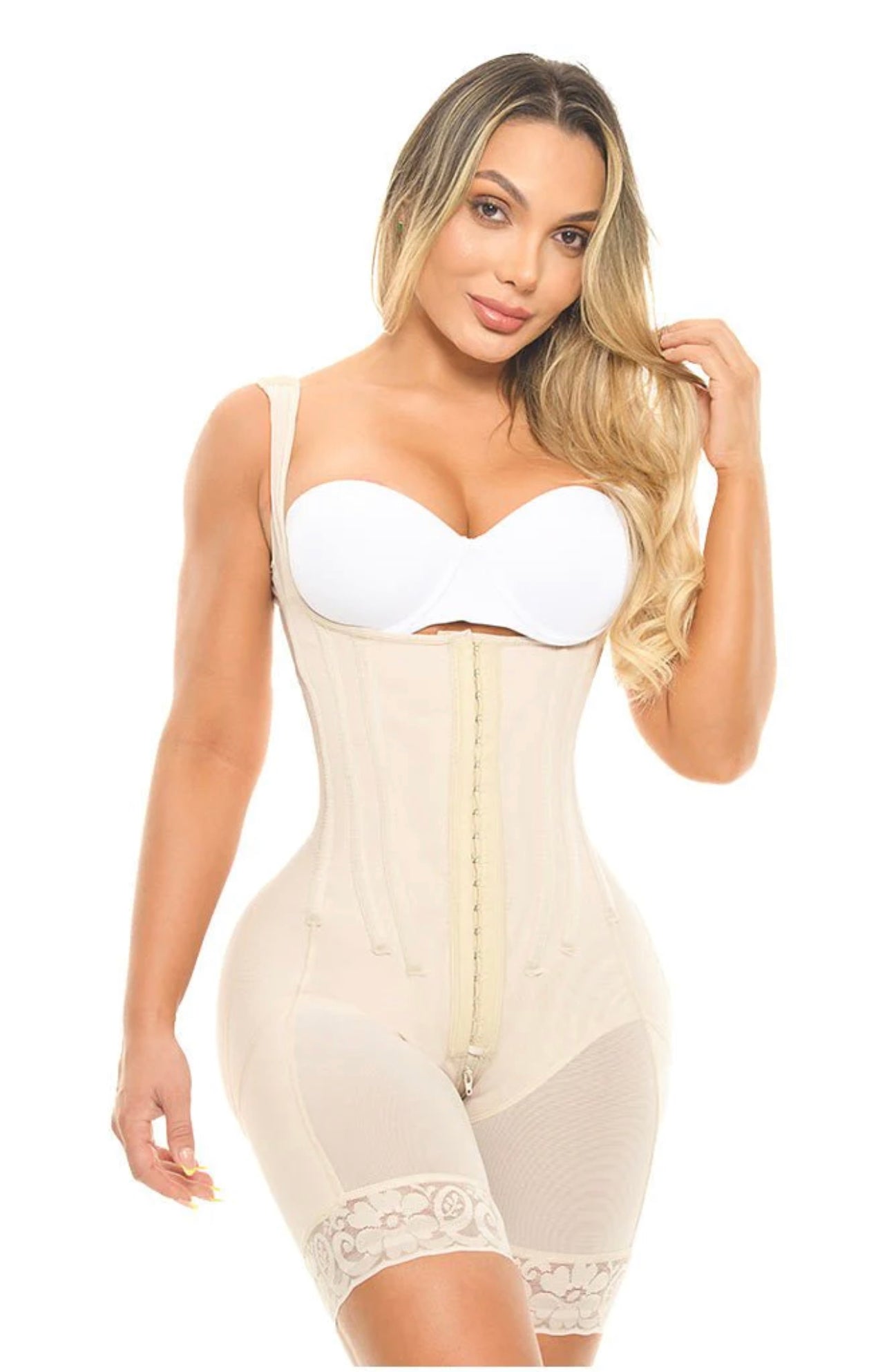 LIPOFAJA SHORT TIRANTE ANCHO DOBLE TALLA CON VARILLAS FRENTE Y ESPALDA REALCE BOOTYLICIOUS